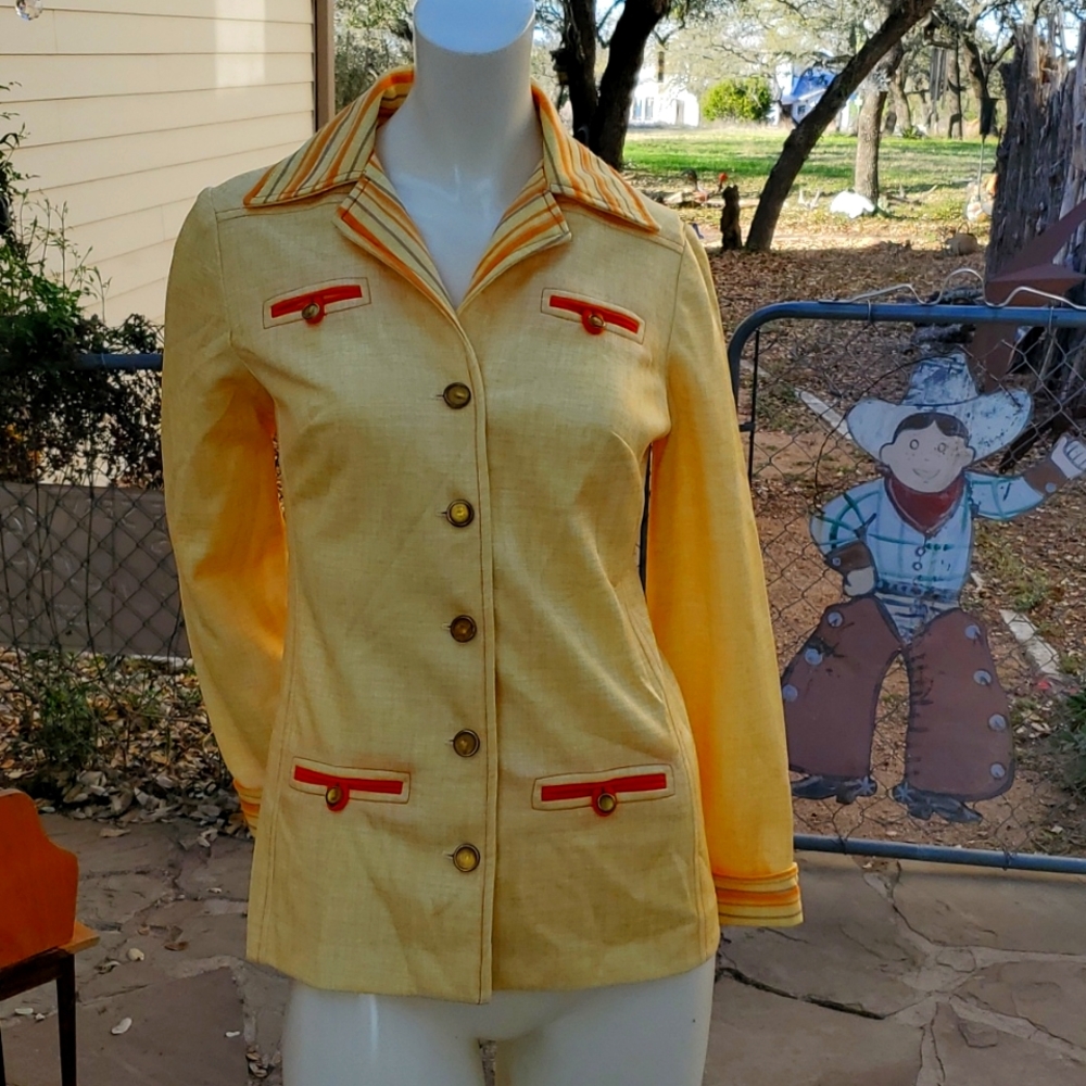 Mel Warshaw Miss Jane Yellow Jacket shirt Small